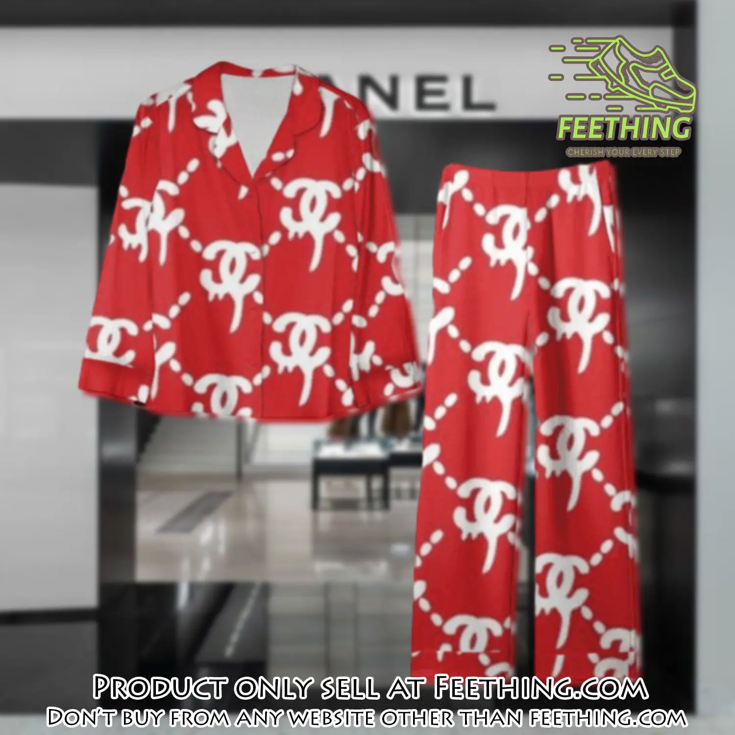 Trending luxury chanel satin pajama set pjs1038 ft5922981